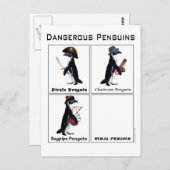 gevaarlijke pinguïns briefkaart (Voorkant / Achterkant)