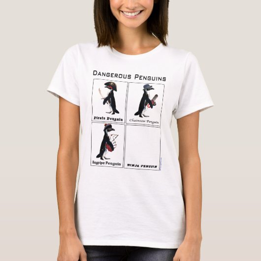 gevaarlijke pinguïns t-shirt (Voorkant)