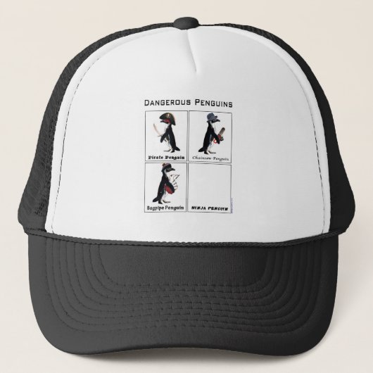 gevaarlijke pinguïns trucker pet (Voorkant)