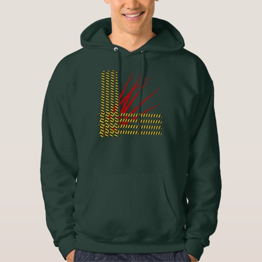 GEVAARLIJKE rood gele groene hoodie (Voorkant)