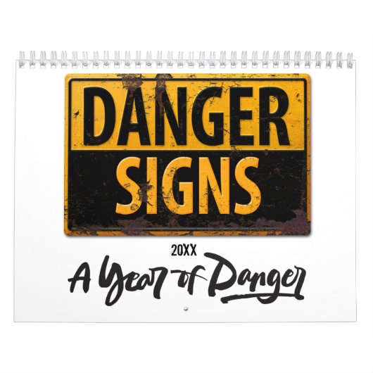 GEVAARLIJKE SIGNS Funny Warning Attentie Metal Rus Kalender (Hoes)