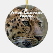 Gevaarlijke soorten Amur Leopard Keramisch Ornament (Voorkant)