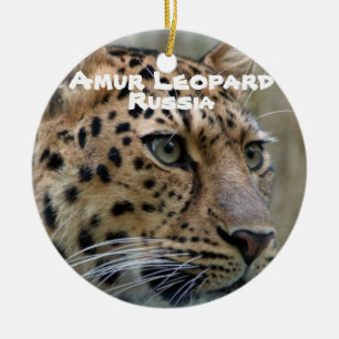 Gevaarlijke soorten Amur Leopard Keramisch Ornament