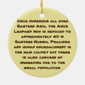 Gevaarlijke soorten Amur Leopard Keramisch Ornament (Achterkant)