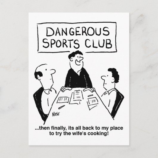 Gevaarlijke sportclub briefkaart (Voorkant)
