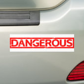 Gevaarlijke stempel bumpersticker (Op auto)
