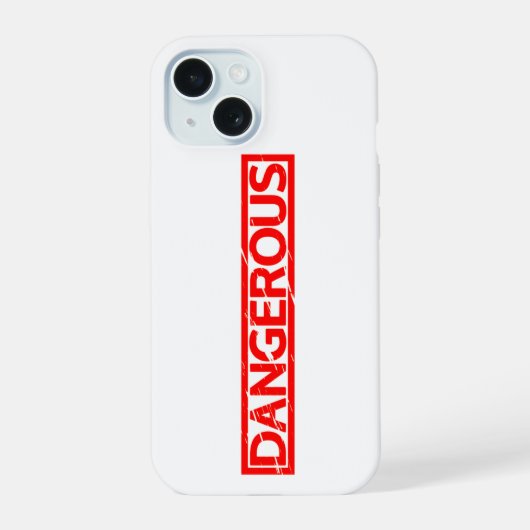 Gevaarlijke stempel iPhone 15 case (Achterkant)