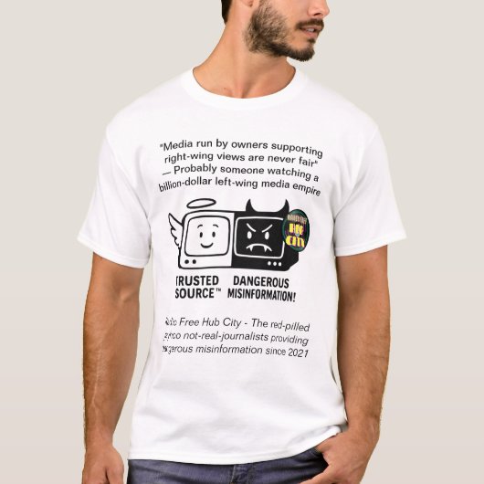 Gevaarlijke verkeerde informatie t-shirt (Voorkant)