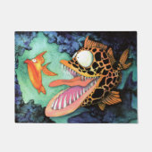 "Gevaarlijke wateren" Waterverf vis Mike Quinn Deurmat (Voorkant)