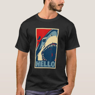 gevaarlijke witte haai hallo t-shirt