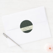 Gevaarlijke witte schedel op retro zwart oppervlak ronde sticker (Envelop)