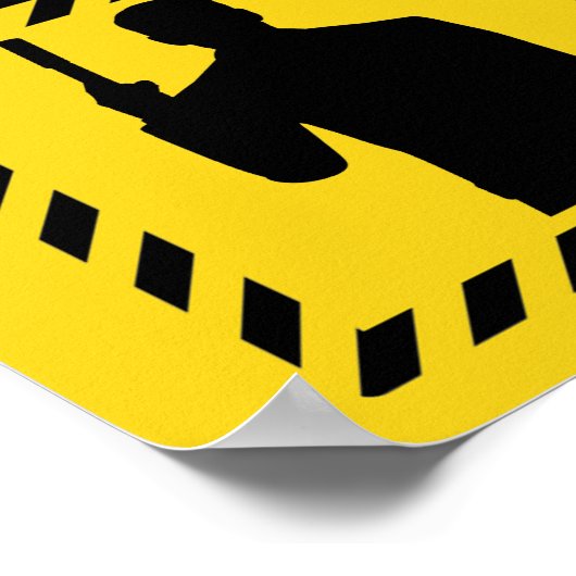 GEVAARLIJKE ZONE! - Sign and Silhouette Poster (Hoek)