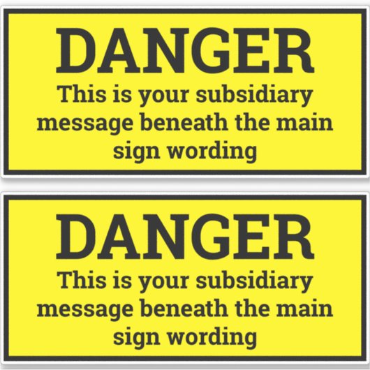 Gevaarssignalen - Twee zwarte en gele gebarentjes Sticker (Voorkant)