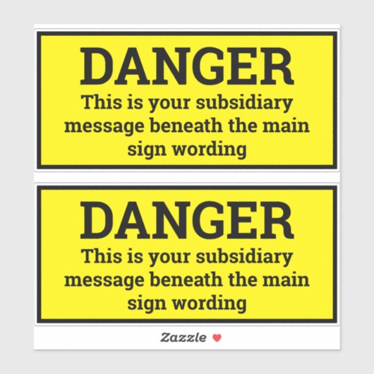 Gevaarssignalen - Twee zwarte en gele gebarentjes Sticker (Vel)