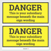 Gevaarssignalen - Twee zwarte en gele gebarentjes Sticker (Vel)