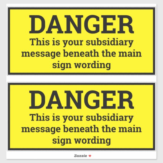 Gevaarssignalen - Twee zwarte en gele gebarentjes Sticker (Vel)