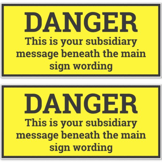 Gevaarssignalen - Twee zwarte en gele gebarentjes Sticker (Voorkant)