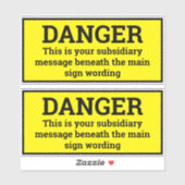 Gevaarssignalen - Twee zwarte en gele gebarentjes Sticker (Vel)