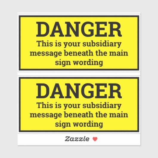 Gevaarssignalen - Twee zwarte en gele gebarentjes Sticker (Vel)