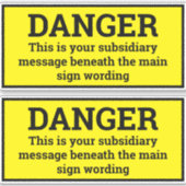 Gevaarssignalen - Twee zwarte en gele gebarentjes Sticker (Voorkant)