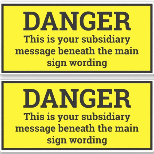 Gevaarssignalen - Twee zwarte en gele gebarentjes Sticker (Voorkant)