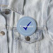 Gevaccineerd babyblauw met donkerblauw vinkje ronde button 7,6 cm (In situ)