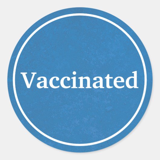 Gevaccineerd (blauw) ronde sticker (Voorkant)