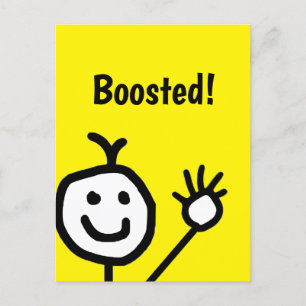 Gevaccineerd Booster Cute Happy Face Briefkaart