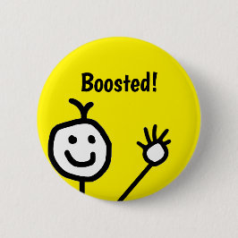 Gevaccineerd Booster Cute Happy Face Ronde Button 5,7 Cm