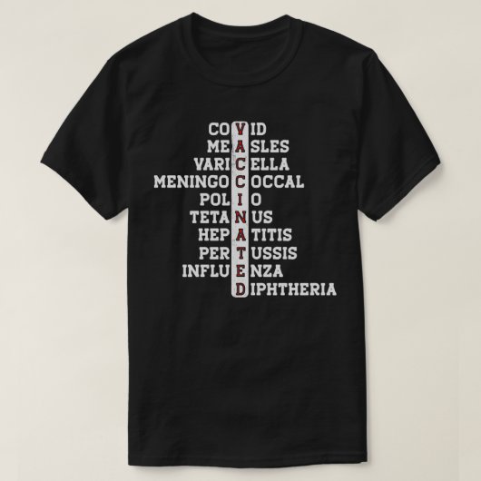 gevaccineerd covid mazelen varicella-funny-vaccin t-shirt (Design voorkant)