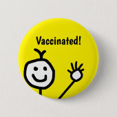 Gevaccineerd Cute Happy Face Ronde Button 5,7 Cm (Voorkant)