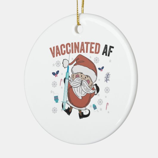 Gevaccineerd door Funny kerstgevaccineerde kerstma Keramisch Ornament (Links)
