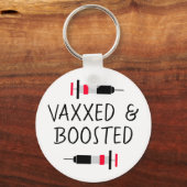 Gevaccineerd en geBoosterd, Covid-19 Sleutelhanger (Voorkant)