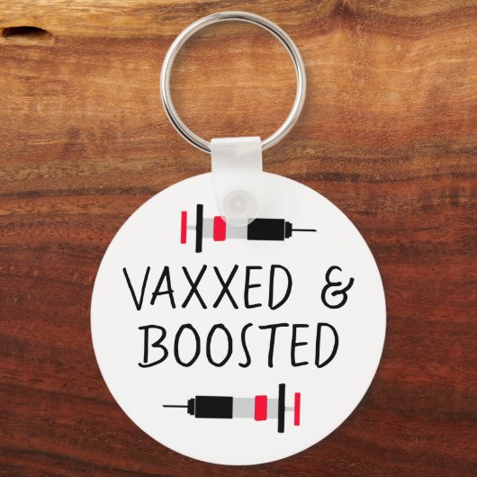 Gevaccineerd en geBoosterd, Covid-19 Sleutelhanger (Voorkant)