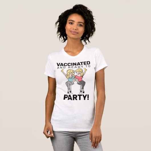 Gevaccineerd en klaar om partij te worden - bier t-shirt (Voorkant volledig)