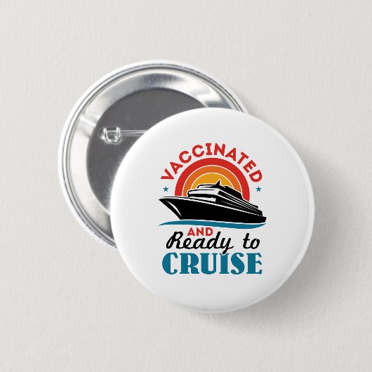 Gevaccineerd en klaar om te kruisen ronde button 5,7 cm (Voorkant /achterkant)