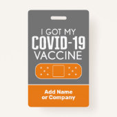 Gevaccineerd Ik kreeg Mijn Covid-19 Vaccin met naa Badge (Achterkant)