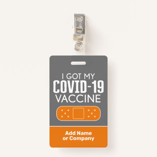 Gevaccineerd Ik kreeg Mijn Covid-19 Vaccin met naa Badge (Voorkant met clip)