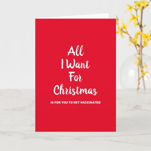 Gevaccineerd kerstfeest kaart (Gele Bloem)