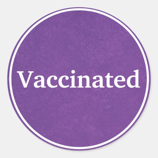 Gevaccineerd (Paarse) Ronde Sticker (Voorkant)