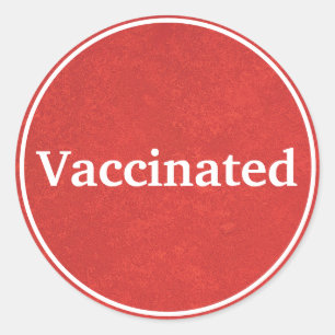 Gevaccineerd (rood) ronde sticker
