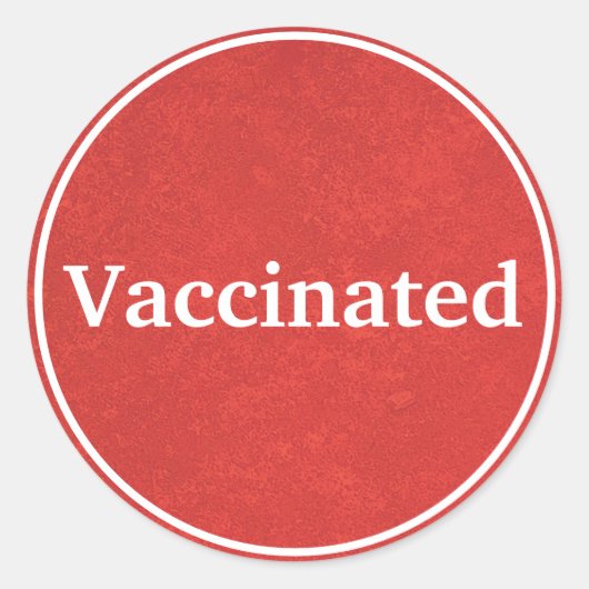 Gevaccineerd (rood) ronde sticker (Voorkant)