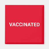 Gevaccineerd rood wit aanpasbare tekst eenvoudig magneet (Voorkant)
