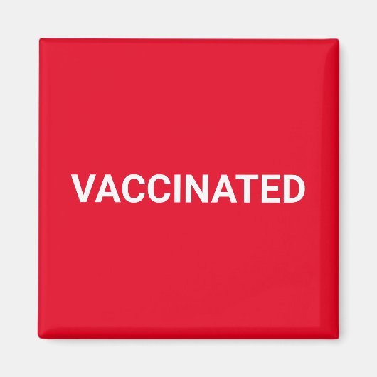 Gevaccineerd rood wit aanpasbare tekst eenvoudig magneet (Voorkant)