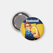 Gevaccineerd Rosie de Riveter Magnet met hart (Voorkant / Achterkant)