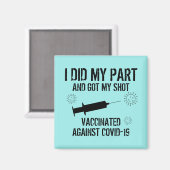 gevaccineerd tegen Covid 19 | Ik heb mijn deel Aqu Magneet (Voorkant / Achterkant)
