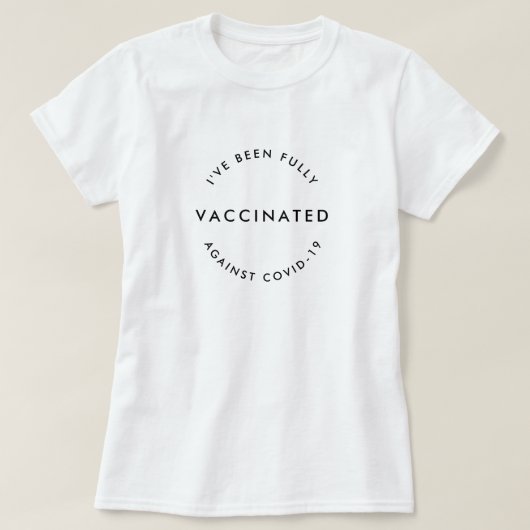 gevaccineerd tegen Covid-19 | Modern minimalist T-shirt (Design voorkant)