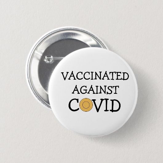 gevaccineerd tegen Covid Ronde Button 5,7 Cm (Voorkant /achterkant)