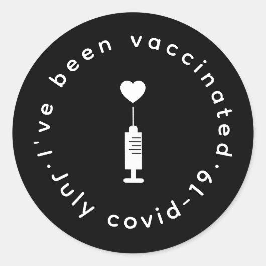 Gevaccineerd Trots Modern Hart Ontwerp Ronde Sticker (Voorkant)