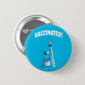 gevaccineerd vaccin tegen covid-19 ronde button 5,7 cm (Voorkant /achterkant)